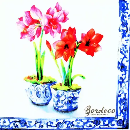 Serwetka do decoupage amarylis w doniczkach 33x33 IHR Unikat